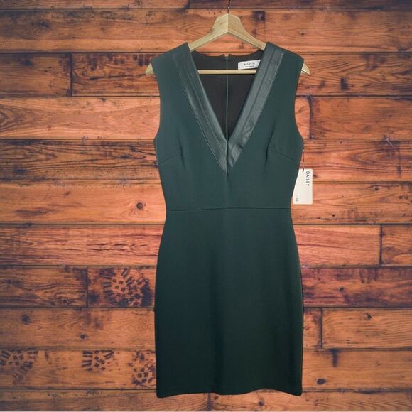 Bailey 44 Dark Green Nara Faux Leather Dress Medium- New - Picture 1 of 9
